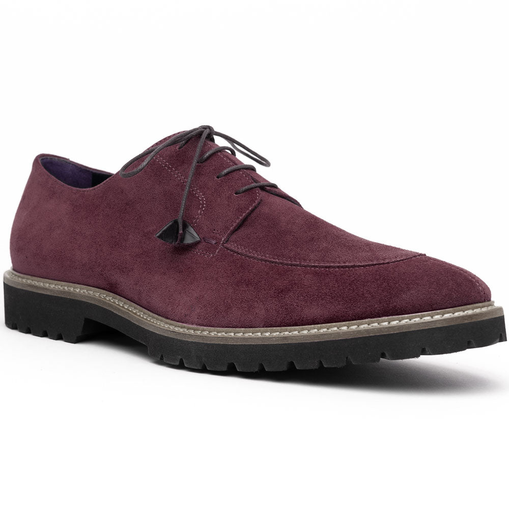 Zelli Campo Suede Goatskin Lace-up Shoes Bordeaux (26-220-BDX)