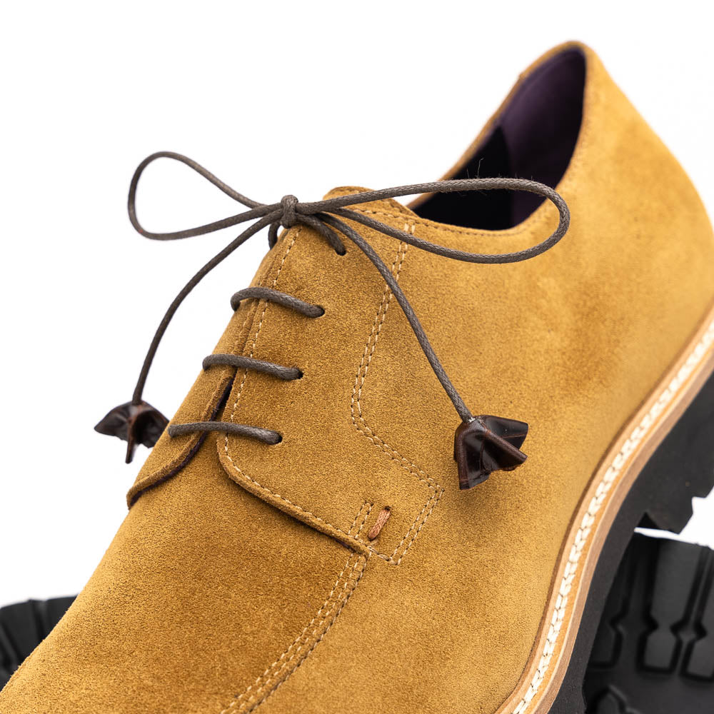 Zelli Campo Suede Goatskin Lace-up Shoes Tobacco (26-220-TAB)