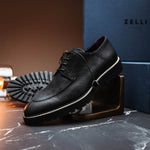 Zelli Campo Suede Goatskin / Wax Lace-up Shoes Black (26-224-BLK)