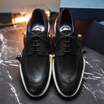Zelli Campo Suede Goatskin / Wax Lace-up Shoes Black (26-224-BLK)