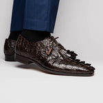 Marco Di Milano Cancun Caiman Crocodile Derby Brown