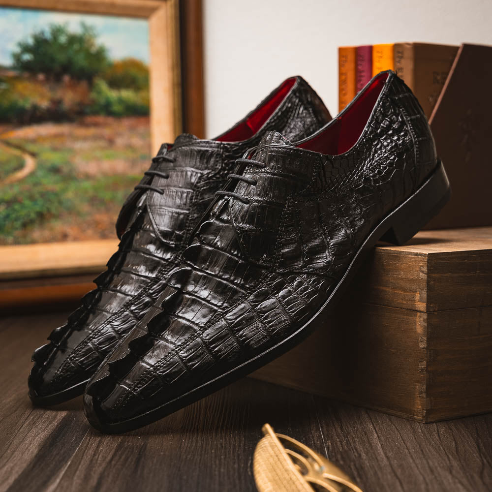 Marco Di Milano Cancun Caiman Crocodile Derby Black