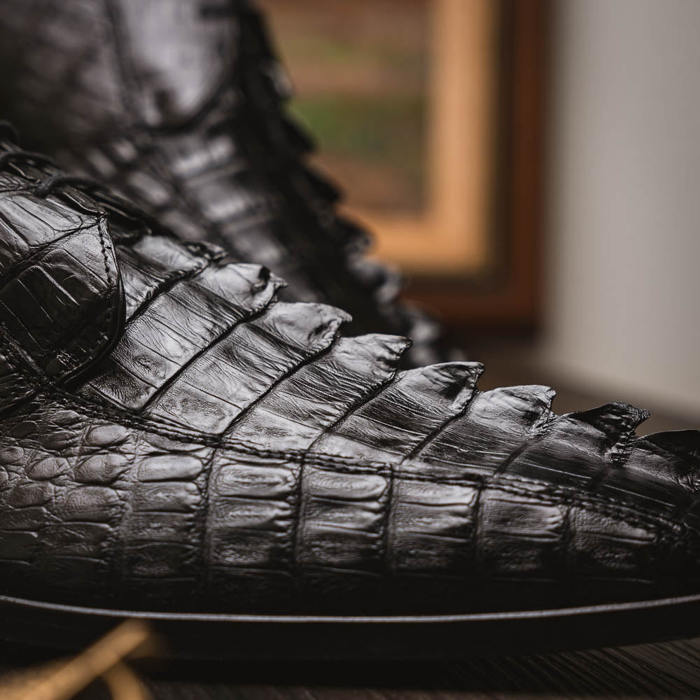 Marco Di Milano Cancun Caiman Crocodile Derby Black