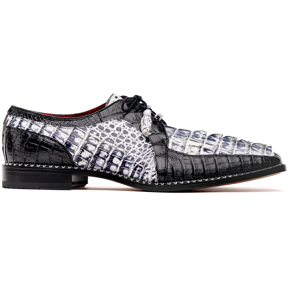 Marco Di Milano Caribe Caiman Crocodile Derby Newspaper / Black