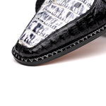Marco Di Milano Caribe Caiman Crocodile Derby Newspaper / Black