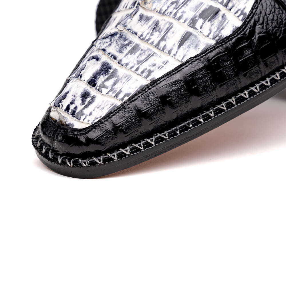 Marco Di Milano Caribe Caiman Crocodile Derby Newspaper / Black