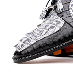Marco Di Milano Caribe Caiman Crocodile Derby Newspaper / Black