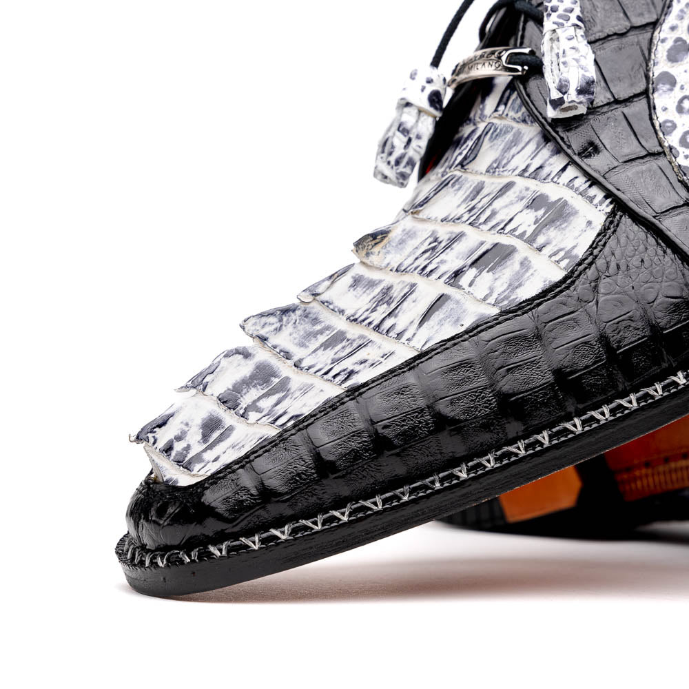 Marco Di Milano Caribe Caiman Crocodile Derby Newspaper / Black