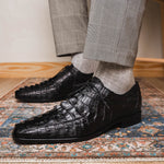 Marco Di Milano Cancun Caiman Crocodile Derby Black