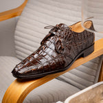 Marco Di Milano Cancun Caiman Crocodile Derby Brown