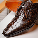 Marco Di Milano Cancun Caiman Crocodile Derby Brown