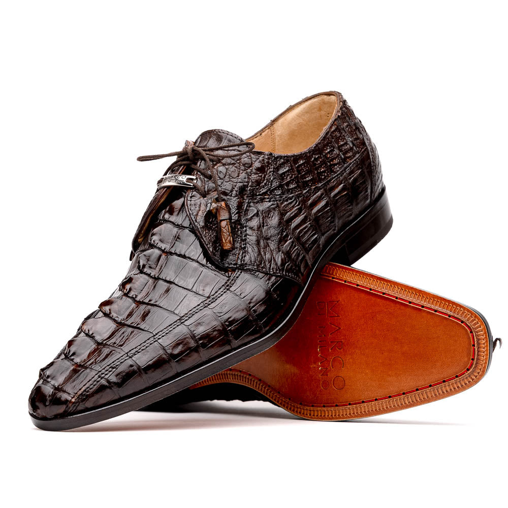 Marco Di Milano Cancun Caiman Crocodile Derby Brown