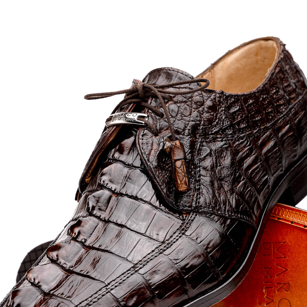 Marco Di Milano Cancun Caiman Crocodile Derby Brown