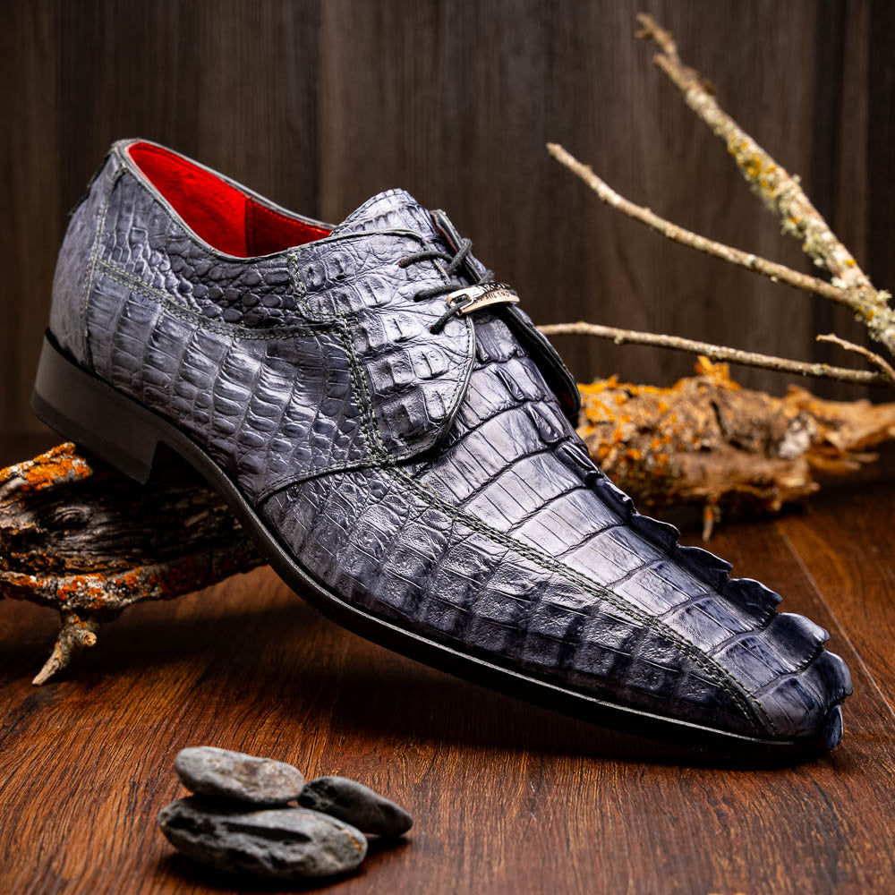 Marco Di Milano Cancun Caiman Crocodile Derby Grey