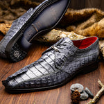 Marco Di Milano Cancun Caiman Crocodile Derby Grey