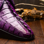 Marco Di Milano Cancun Caiman Crocodile Derby Purple