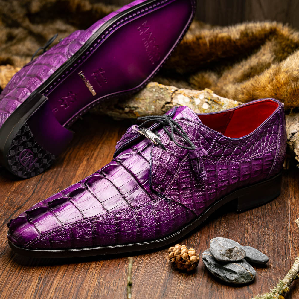 Marco Di Milano Cancun Caiman Crocodile Derby Purple