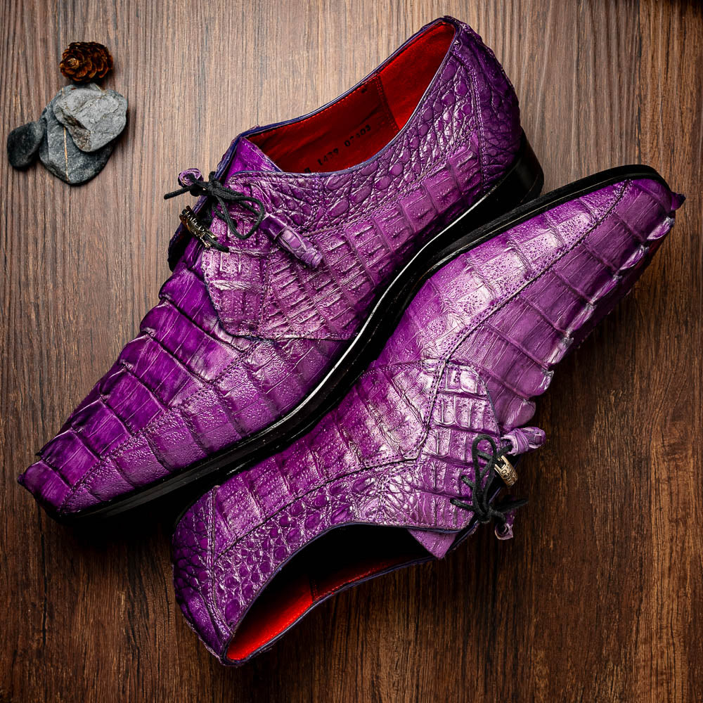 Marco Di Milano Cancun Caiman Crocodile Derby Purple