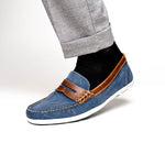Alan Payne Cannes Penny Loafers Denim/Tan