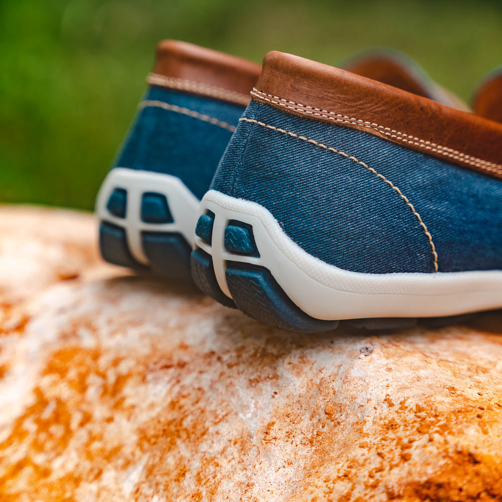 Alan Payne Cannes Penny Loafers Denim/Tan