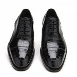 Caporicci 1102 Genuine Alligator Cap Toe Shoes Black