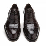 Caporicci 1102 Genuine Alligator Cap Toe Shoes Dark Brown