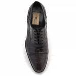 Caporicci 1102 Genuine Alligator Cap Toe Shoes Gray