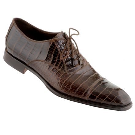 Caporicci 1114 Alligator Cap Toe Shoes TD Moro