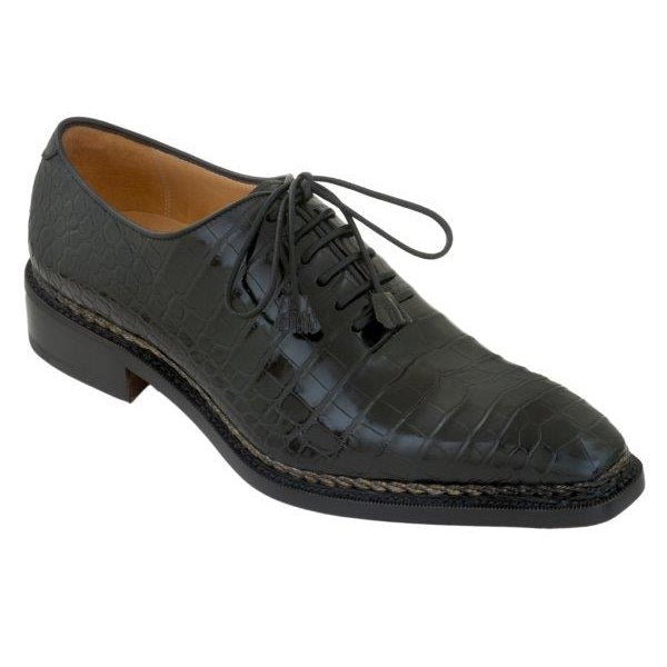 Caporicci 1400 Norwegian Stitch Alligator Oxfords Black