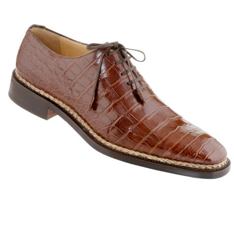 Caporicci 1400 Norwegian Stitch Alligator Oxfords Brown