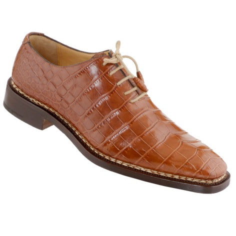 Caporicci 1400 Norwegian Stitch Alligator Oxfords Gold