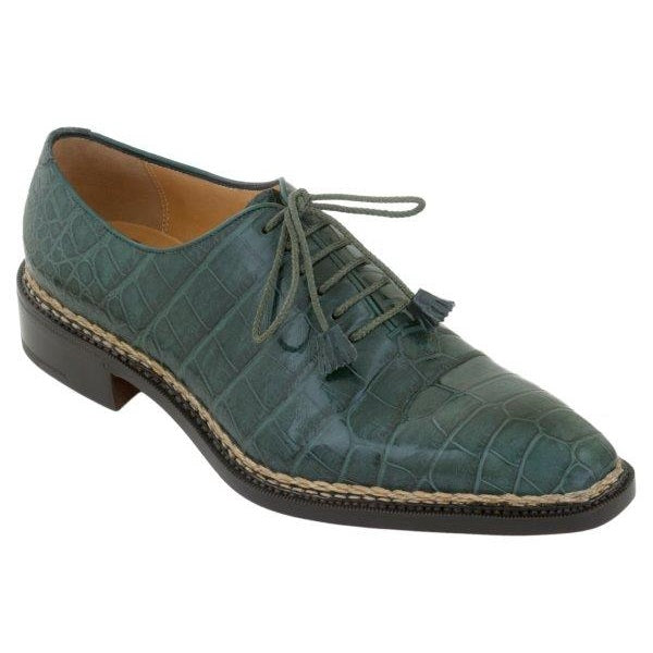 Caporicci 1400 Norwegian Stitch Alligator Oxfords Green