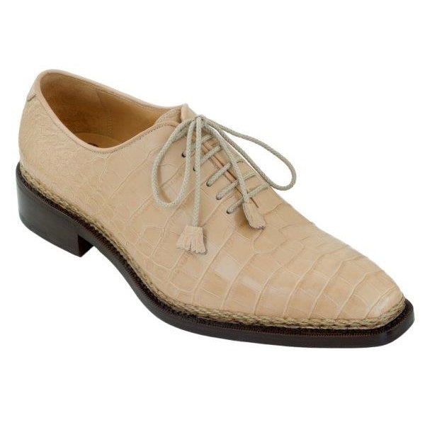 Caporicci 1400 Norwegian Stitch Alligator Oxfords Natural