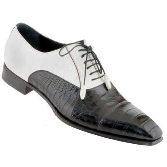 Caporicci 201 Genuine Alligator Spectator Shoes Black / White