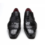 Caporicci 202 Alligator Cap Toe Loafers Black