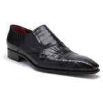 Caporicci 202 Alligator Cap Toe Loafers Black