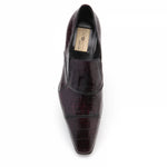 Caporicci 202 Alligator Cap Toe Loafers Burgundy Size 8.5M