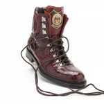 Caporicci 570 Genuine Alligator Lace Up Boots Sport Rust