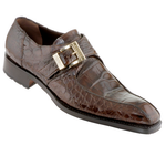 Caporicci 941 Genuine Alligator Monk Strap Shoes Brown