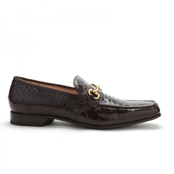 Caporicci 9872 Alligator Bit Loafers Brown Size 8.5