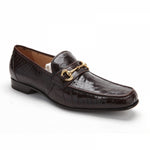 Caporicci 9872 Genuine Alligator Bit Loafers Dark Brown