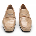 Caporicci 9961 Alligator Penny Loafers Beige