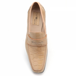 Caporicci 9961 Alligator Penny Loafers Beige