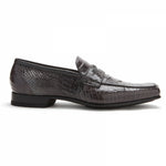 Caporicci 9961 Alligator Penny Loafers Dark Gray