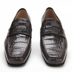 Caporicci 9961 Alligator Penny Loafers Dark Gray