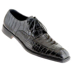 Caporicci Genuine Alligator Apron Toe Shoes Black