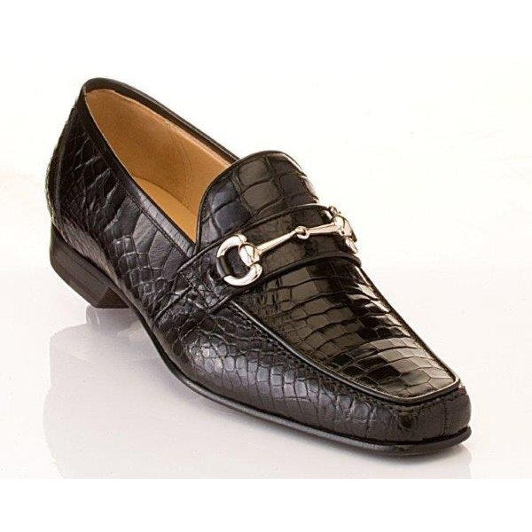 Caporicci 9872 Genuine Alligator Bit Loafers Black