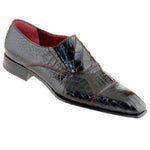 Caporicci Genuine Alligator Cap Toe Loafers Black