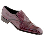 Caporicci Genuine Alligator Cap Toe Loafers Wine