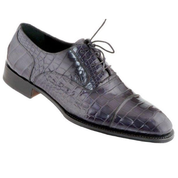 Caporicci 1102 Genuine Alligator Cap Toe Shoes Navy  display picture 2